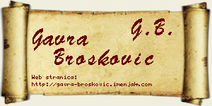 Gavra Brošković vizit kartica